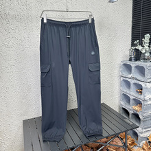 冰丝男士休闲裤夏薄款舒适百搭运动裤大码速干裤户外男士收脚长裤