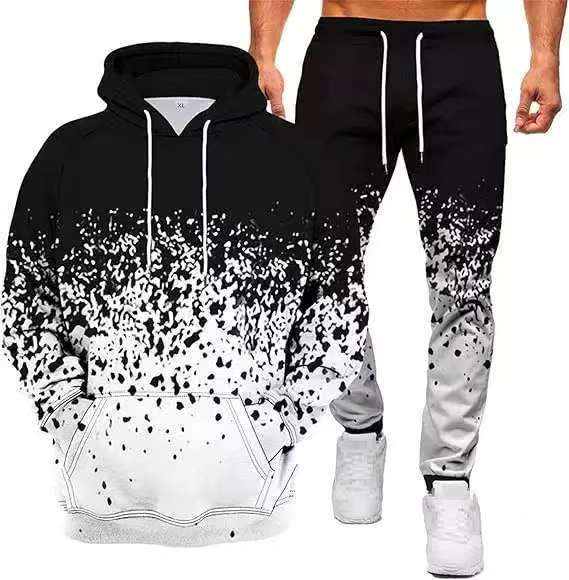 2024 Traje de suéter con capucha con estampado 3D de lobo nuevo transfronterizo Primavera y otoño Fábrica de suéter con capucha para hombre europeo y americano al por mayor