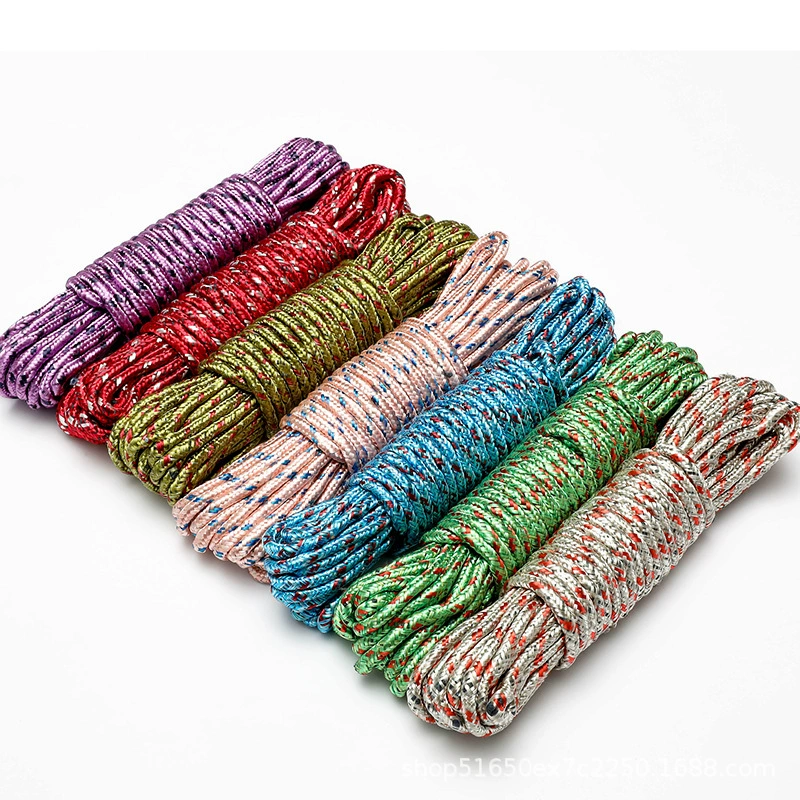 10m веревок для сушки белья, уличная веревка для сушки одежды и одеял, разноцветная плетеная веревка, утолщенная и прочная