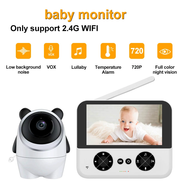 [Видео камера монитор за baby video audio 5 дюймов двумя путями аудио 2.4ГГц]