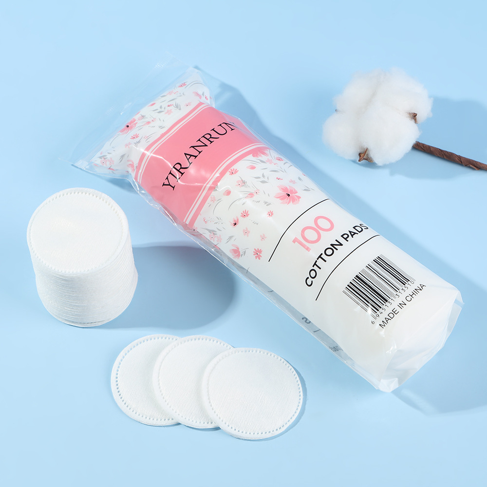 100 piezas de algodón húmedo absorbente de ojos y labios, algodón maquillaje, agujero de aguja, borde de bloqueo, no se caiga, doble efecto de algodón grueso