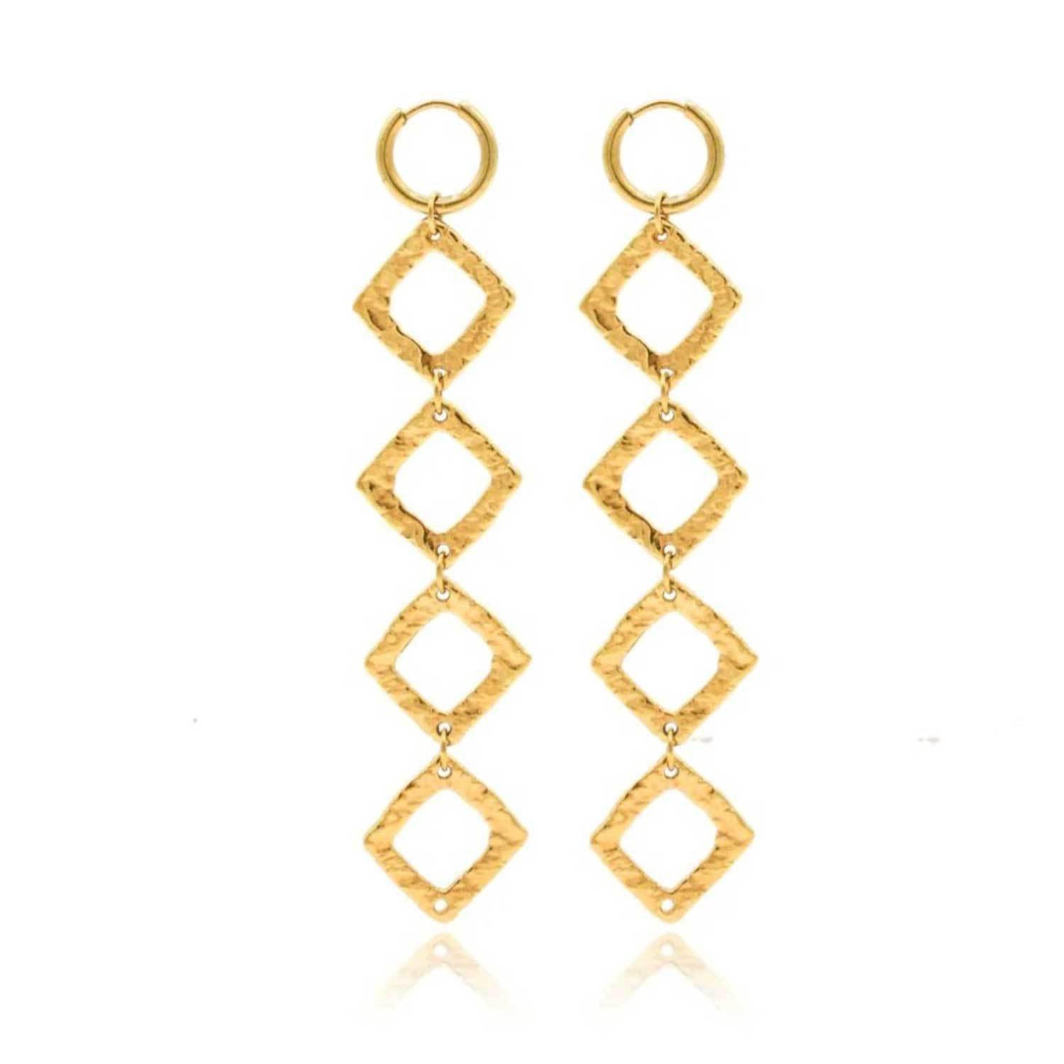 Simple Long Geometric Rhombus Earrings