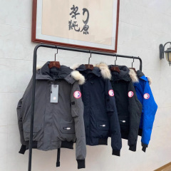 跨境外贸新款大鹅飞行夹克外套冬季男女同款加厚保暖连帽棉服批发