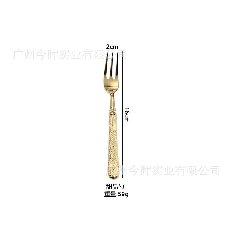 304ステンレス麦穂柄高級レストラン5つ星ホテルステーキナイフとフォークの巨大な食器の鍛造技術|undefined