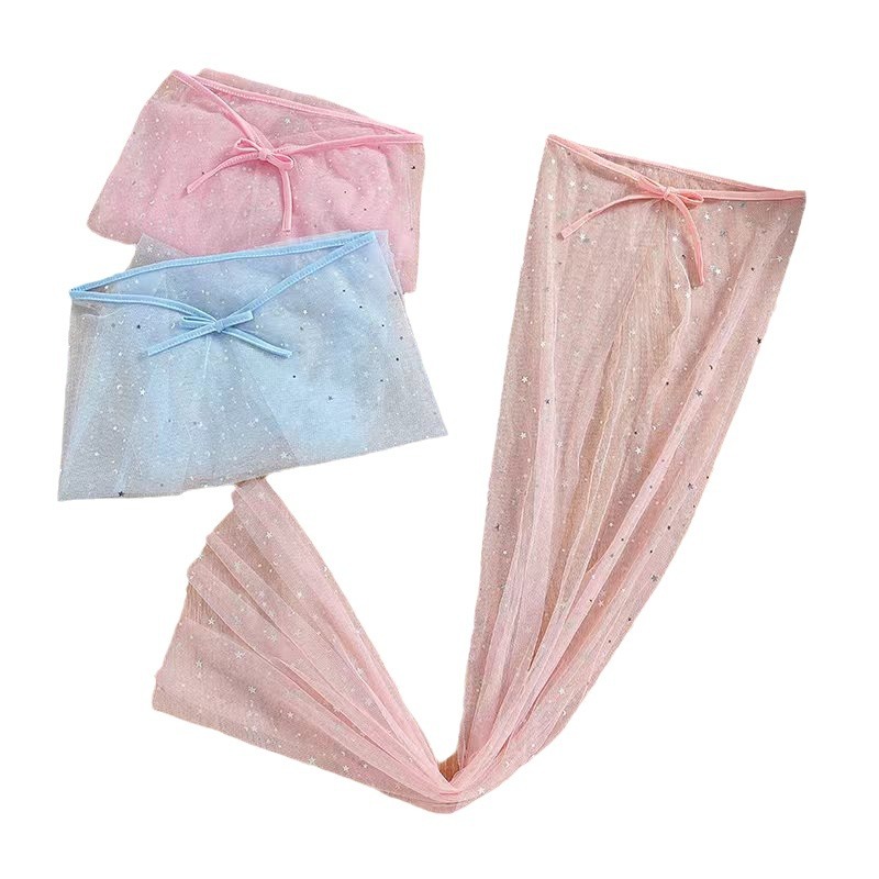 Capa de niña princesa Elsa accesorios congelados hadas temperamento fiesta rendimiento malla velo ESTILO OCCIDENTAL