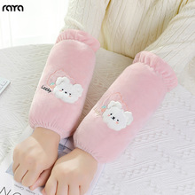 冬季绒布长款袖套卡通学生防污护袖羽绒服袖筒可爱女士款手袖耐磨