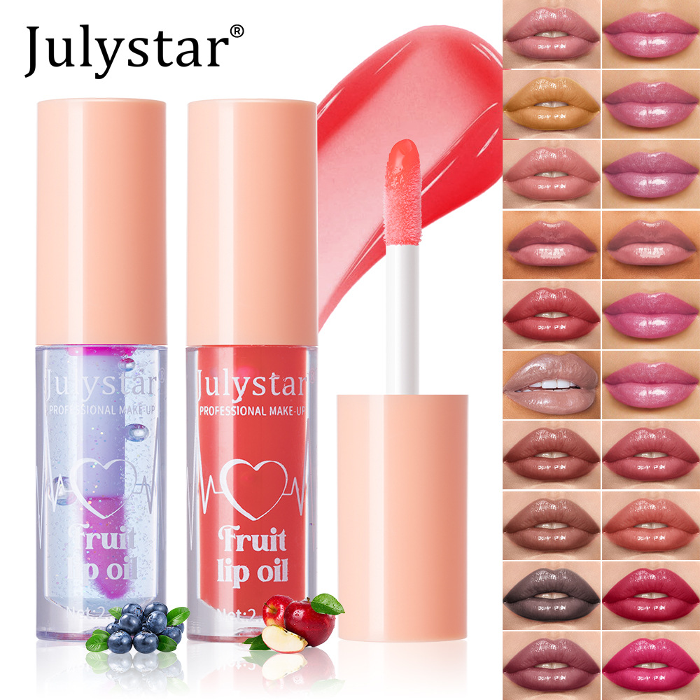 Julystar Fruit-Flavored Mirror Lip Gloss Moisturizing and Hydrating Ten-Color Set Water Gloss Lip Gloss Lipstick Wholesale undefined