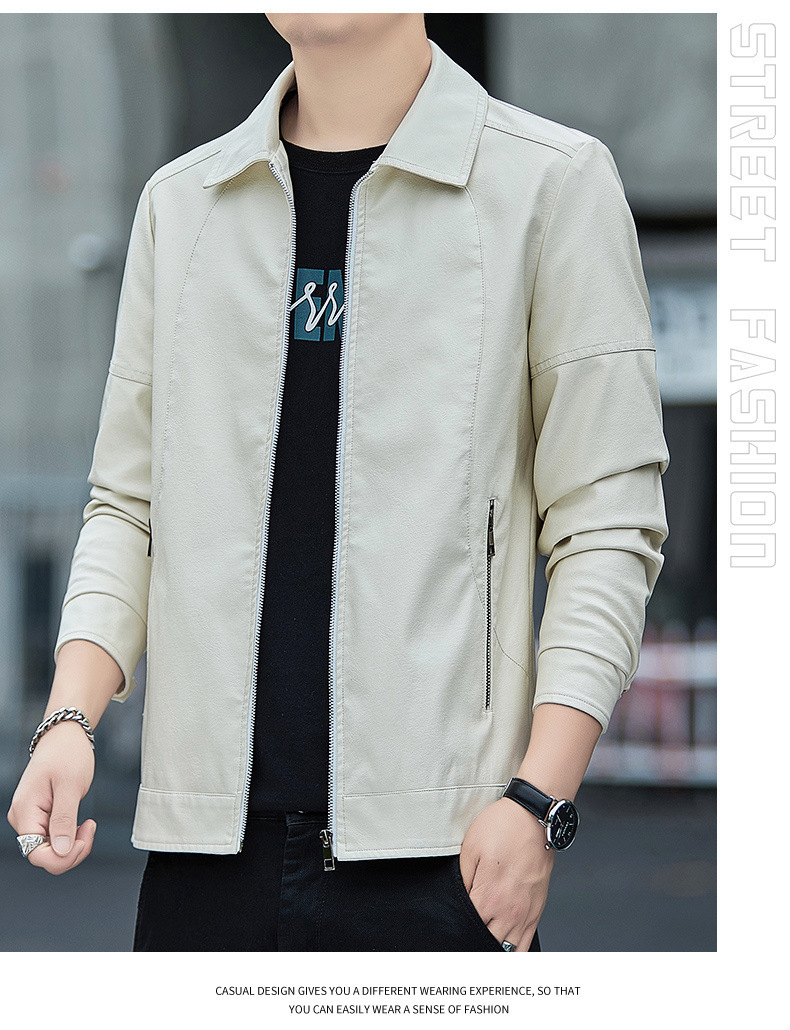Herren Lederjacke Business Freizeit Sakko Für Herren Mit Revers_voghion.com