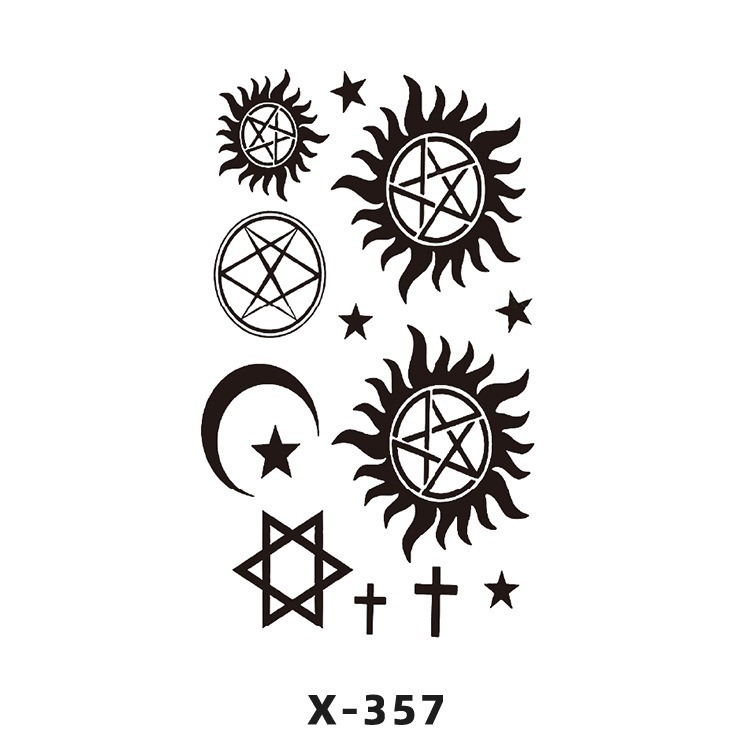 Arco de flor pequeña pegatinas de tatuaje fresco 3D dibujos animados transfronterizo Henna rosa impermeable texto en inglés pegatinas de tatuaje