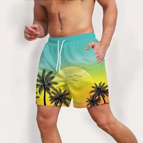 Amazon Independent Station External Trade 2025 New Fashion Casual Matchable Breathable Men's Casual Printed Shorts