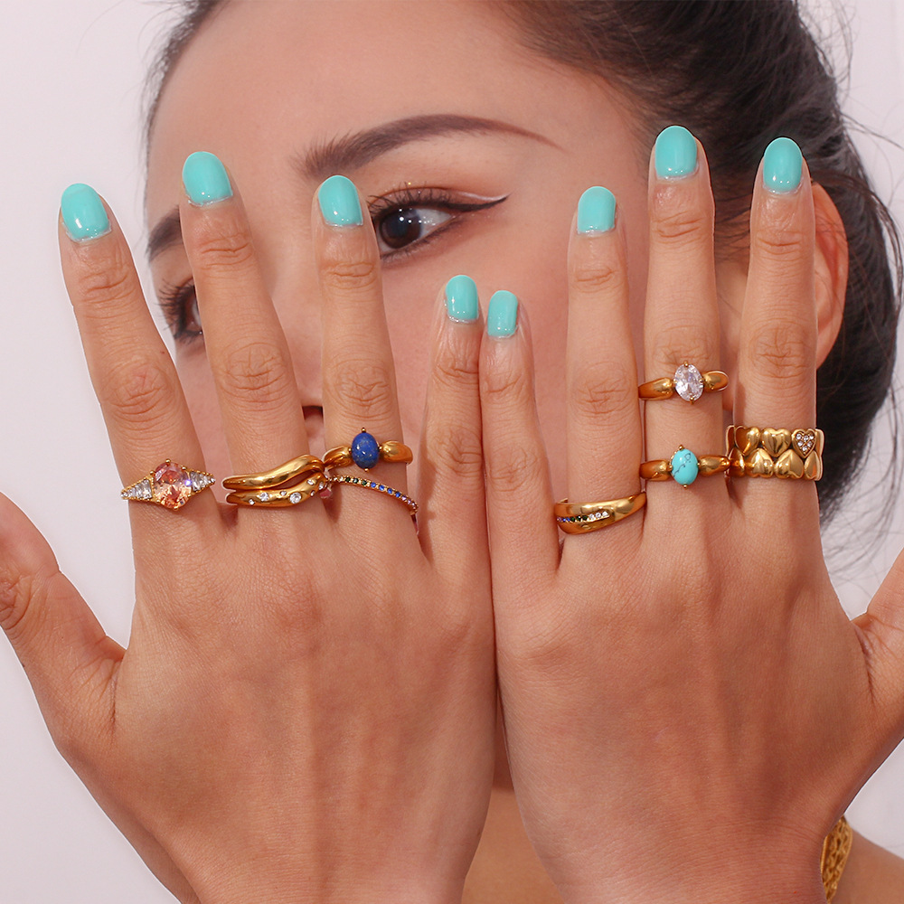 10g Weight Rings Classification 6, 7, 8 Ring Size 1 Piece Quantity Daily Occasion 304 Stainless Steel Material Geometric, Oval Pattern Women's Gender Elegant Style Wholesale Jewelry Elegant Geometric Oval 304 Stainless Steel Rings 9