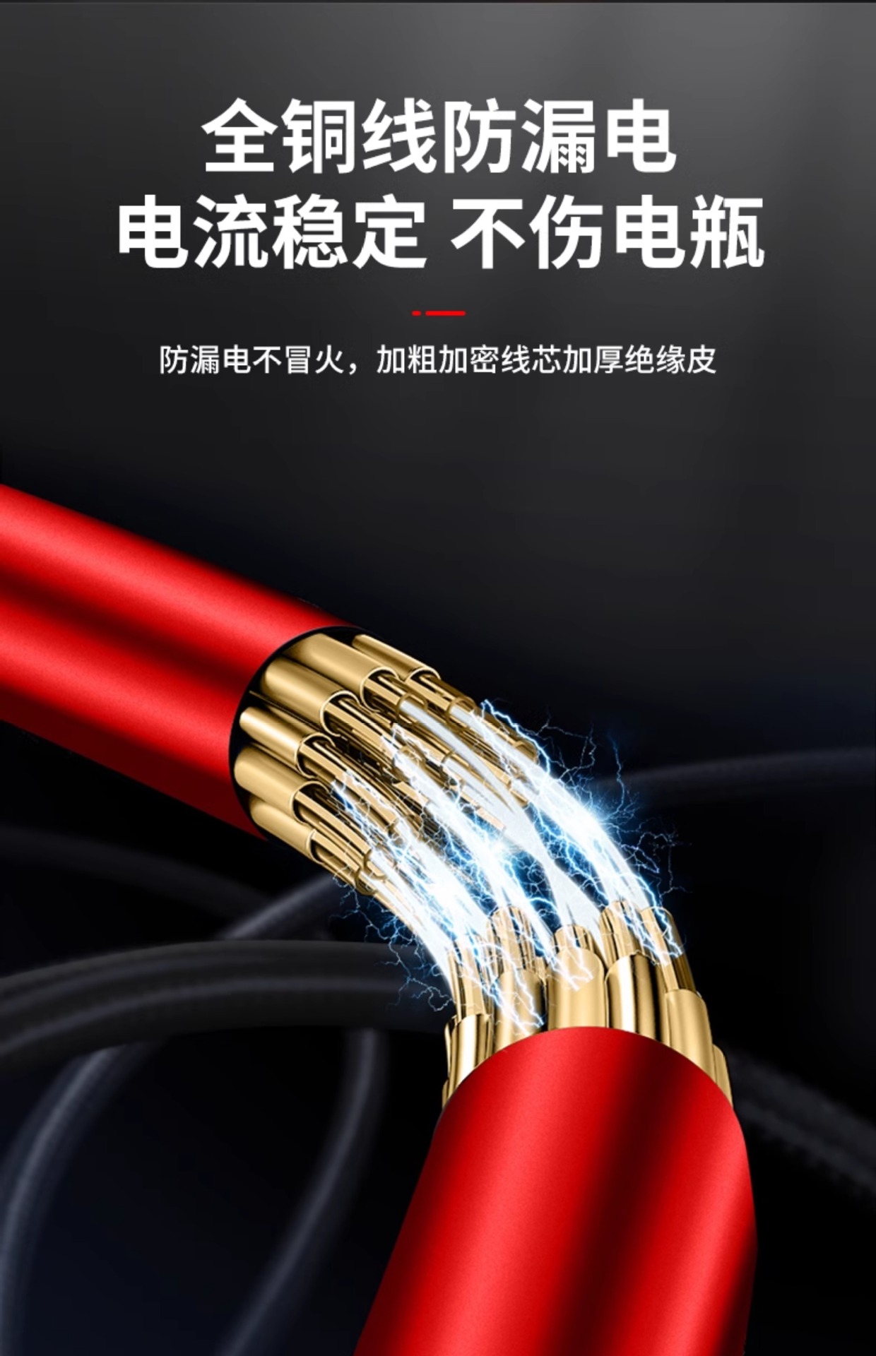 Suitable for Car Jumper Cables, Battery Clamps, and Electric Connection Lines, Special Thickened Pure Copper Jumper Cables