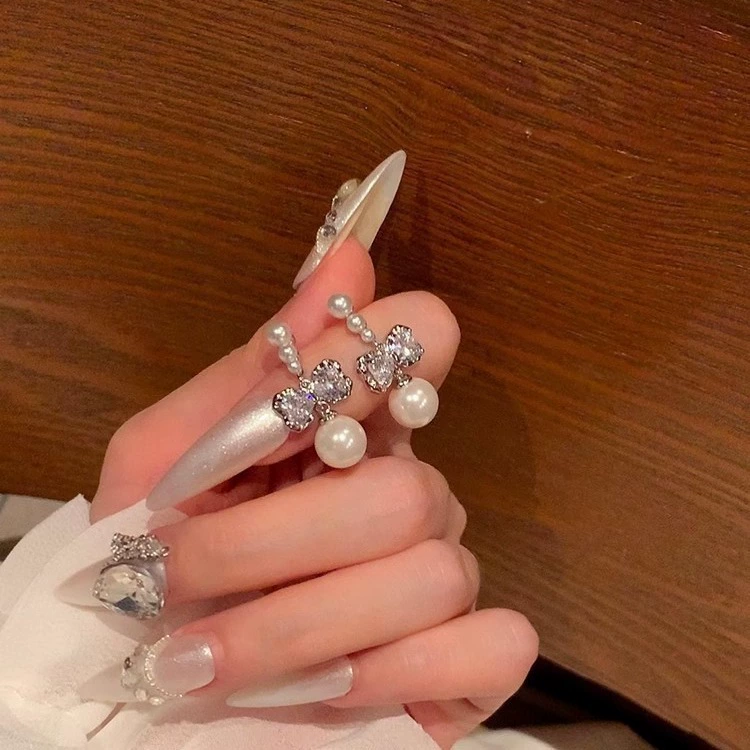 Серебряная игла, универсальные серьги из жемчуга, образец 925 пробы, стиль легкой роскоши, оптовая покупка