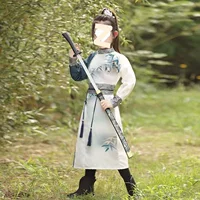 Hanfu для мальчиков на весну и осень, детский наряд фехтования в древнем стиле, летний костюм для мальчиков в героическом стиле, традиционный китайский костюм для выступлений для студентов по боевым искусствам.
