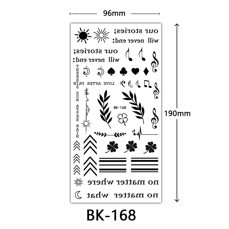 Tatuaje Temporal de Flores Boceto de Papel de Transferencia al Agua, Impresión por Transferencia de Agua, para Cuerpo image 174