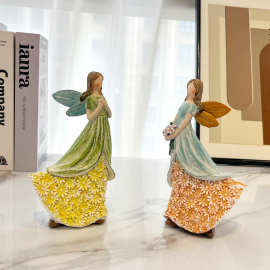 跨境热销精灵女孩摆件简约客厅桌面装饰摆件创意花仙子树脂工艺品