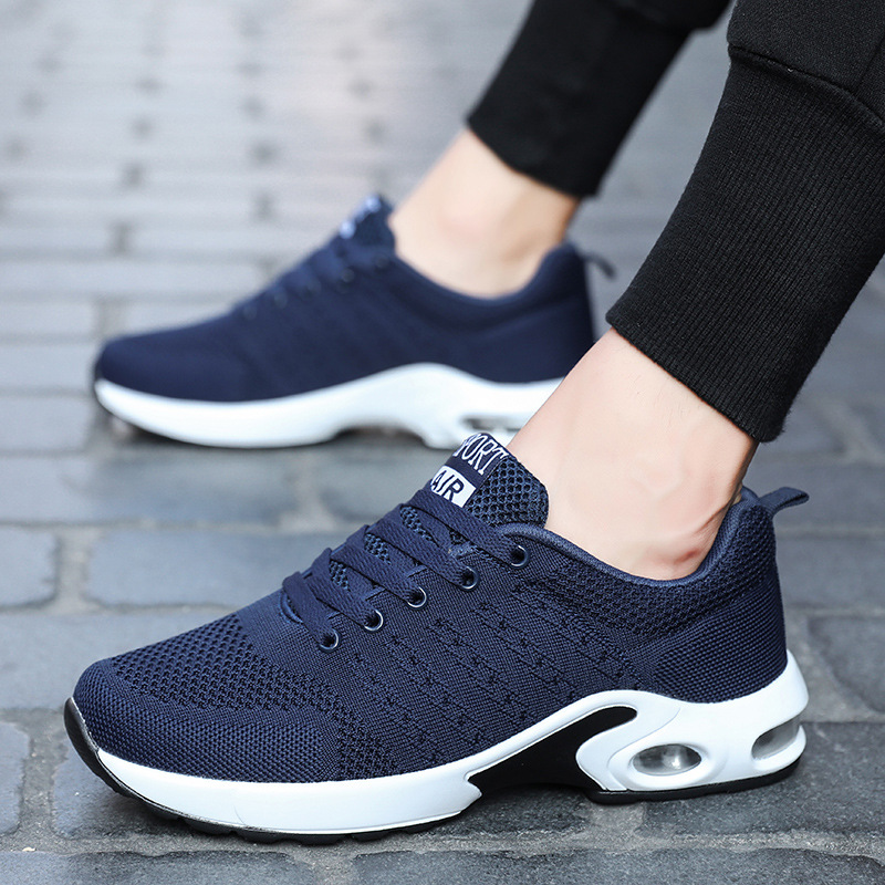 Zapatilla de deporte de los hombres 2023 nuevos zapatos de moda Zapatos casuales de fondo suave real vuelo tejido cojín de aire zapatilla de Deporte Zapatos de los hombres