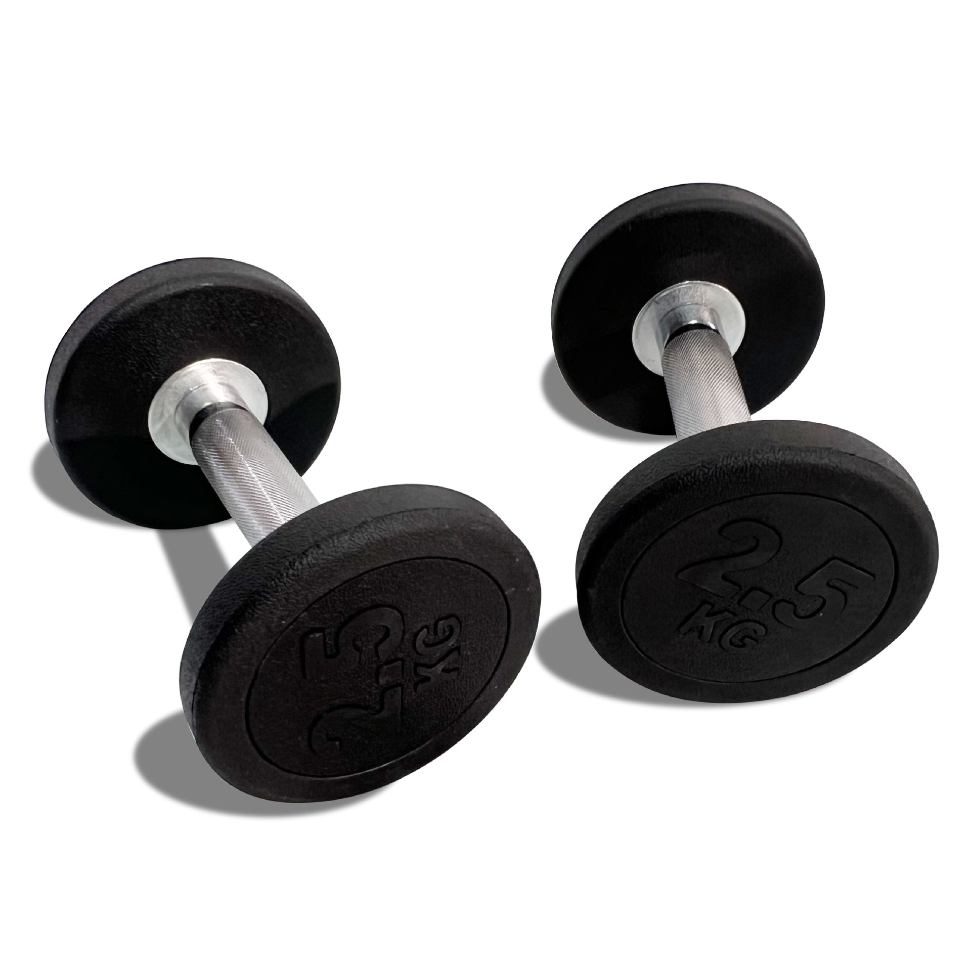 black rubber dumbbells