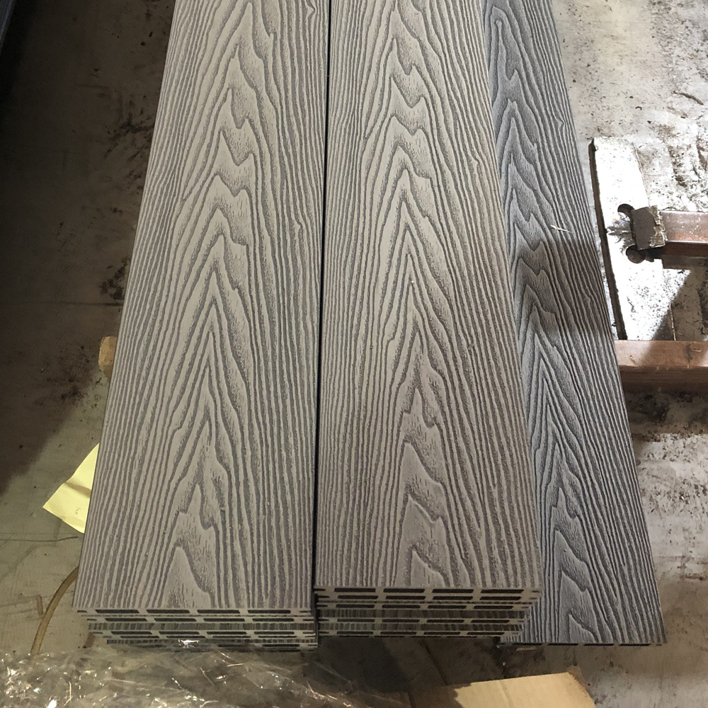 Piso de madera de plástico 146*25 DE INGENIERÍA al aire libre WPC decking de madera fábrica de piso de plástico agujero redondo al aire libre