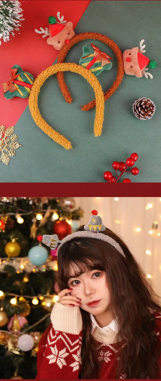 Chinoiserie Weihnachtsbaum Weihnachtsmann Tuch Handgemacht Haarband 1 Stück display picture 2