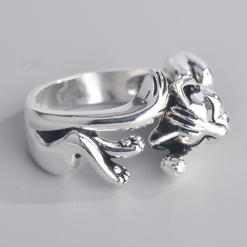 Streetwear Cat Copper Plating Open Rings display picture 2