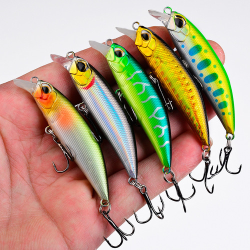 Submersible minolua bait 5cm 7cm bionic plastic fake bait freshwater sea fishing bass cocked mouth fake bait wholesale
