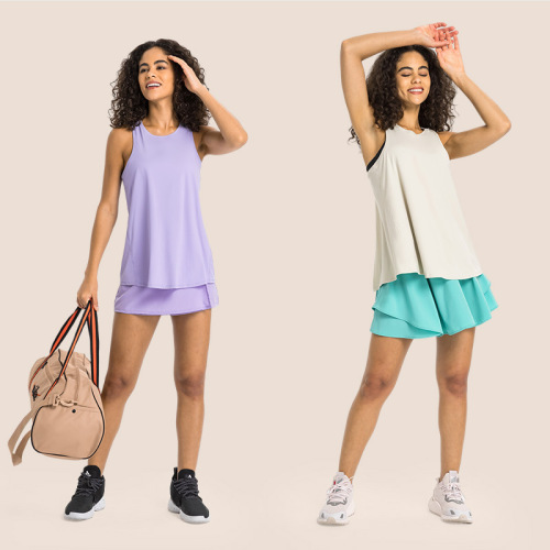 Yoga clothing spring and summer new style naked light and breathable sports vest feminine slit beautiful back strap sports cover-up