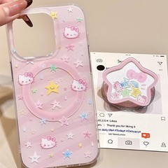 赤い本の爆発星kt猫はリンゴ16promax携帯ケースiPhone15磁気吸引14スタンド13を適用している