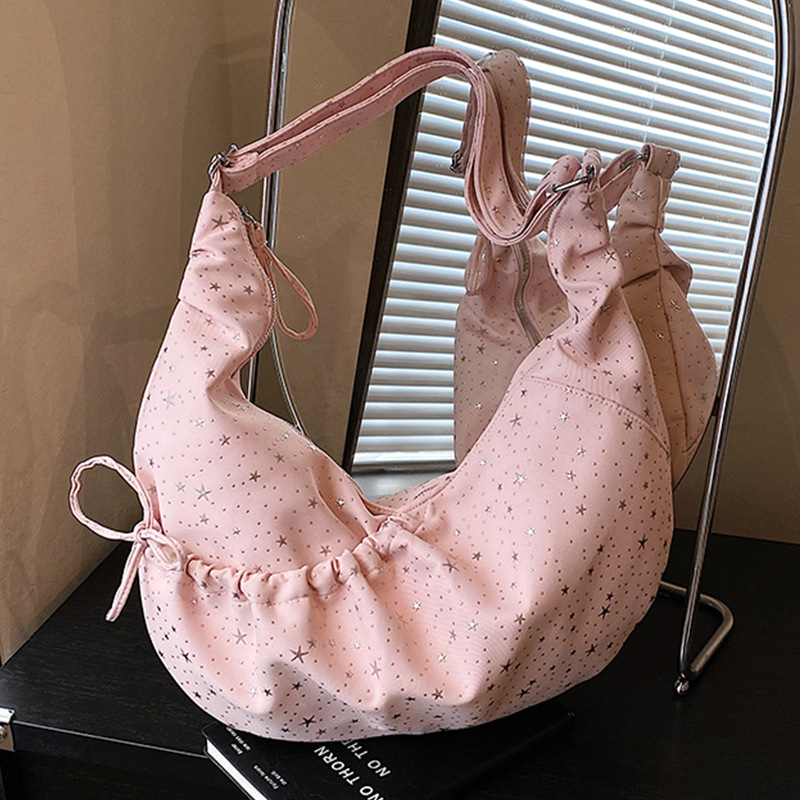 Torba płócienna pod pachę, modny damski design niszowy, modna torba na ramię z diagonalu, torba do dojazdów do pracy_voghion.com