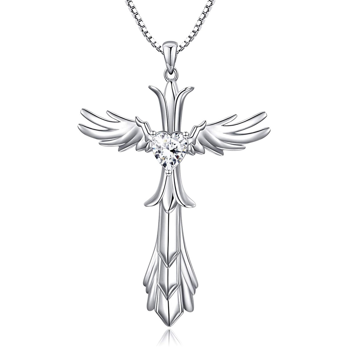 Vendita calda nuova marea europea e americana: collana con ciondolo a forma di croce con angelo e scudo della Santa Croce, accessori da donna alla moda retrò_voghion.com