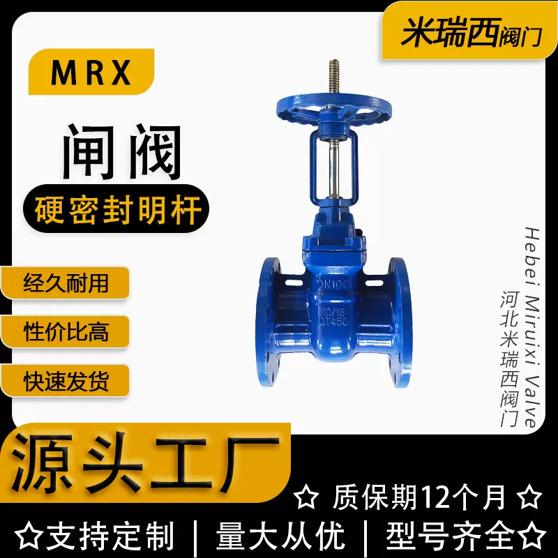 硬密封明杆闸阀 法兰防护闸阀铸铁铜芯闸阀厂家供应河北Z41T-16Q