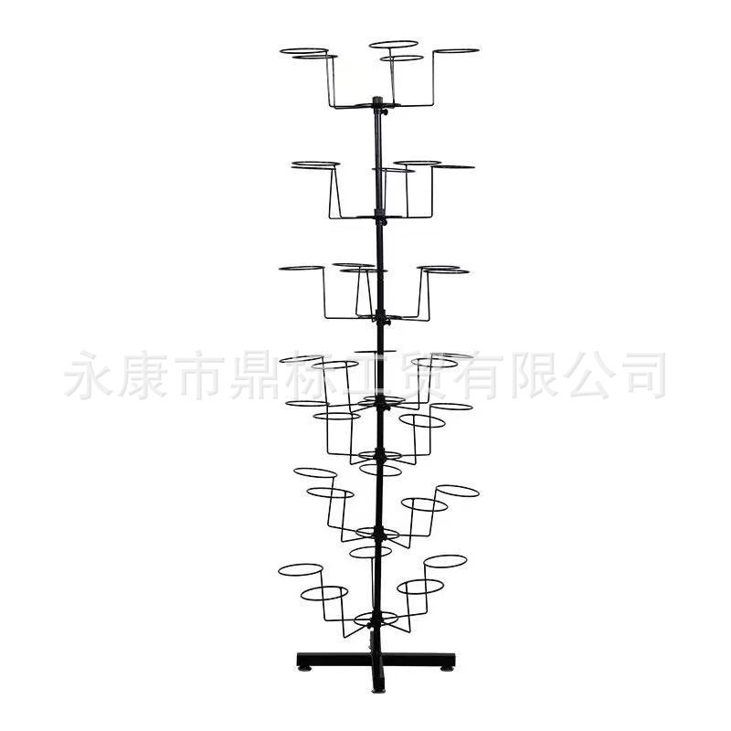Seven-Layer Hat Rack, Hat Display Rack, Iron Hat Holder, Internet Celebrity Hat Rack, Coat Rack, Hat Holder, Floor Stall, Floor-Standing Hat Rack