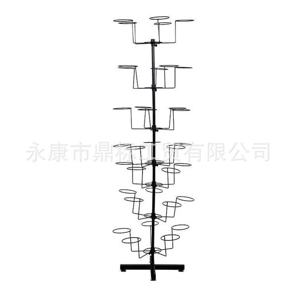Seven-Layer Hat Rack, Hat Display Rack, Iron Hat Holder, Internet Celebrity Hat Rack, Coat Rack, Hat Holder, Floor Stall, Floor-Standing Hat Rack