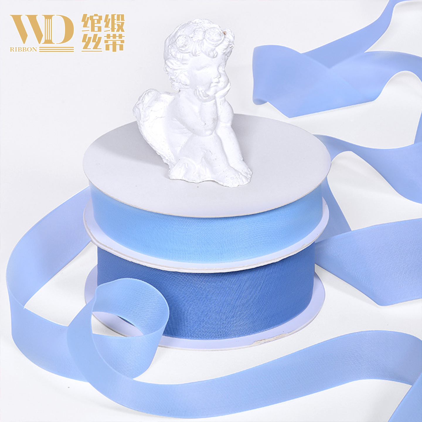 批发3.8CM尼龙彩带柔滑服装装饰蝴蝶结辅料礼品包装带果冻纱丝带