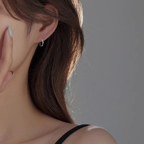 S925 sterling silver earrings and earrings for men and women, simple design, light luxury earrings, hoop earrings, new style for the year