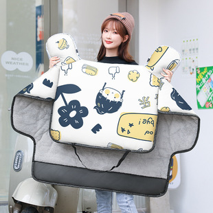 Electric Car Windshield Cover Winter Velvet Thickened Small Battery Tram Windproof Cover Women's Spring and Autumn Motorcycle Leg Block Autumn