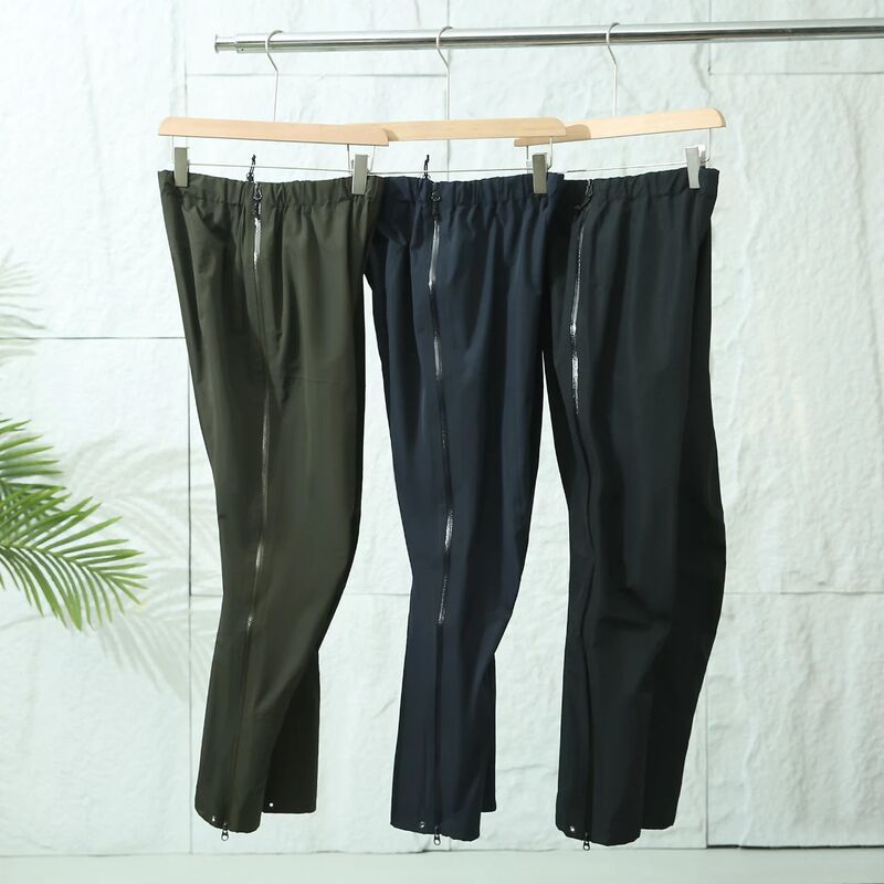 Full Zipper Waterproof Hard Shell Rush Pants Three-Dimensional Cut-out Style Lightweight Wear-Resistant Outdoor Casual Pants All Seasons Pants