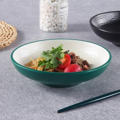 日本製メラミンサラダボウル、クリエイティブ浅口ボウル、業務用芸術的センスの野菜食器、丼、スープボウル、ヌードルボウル、野菜ボウル