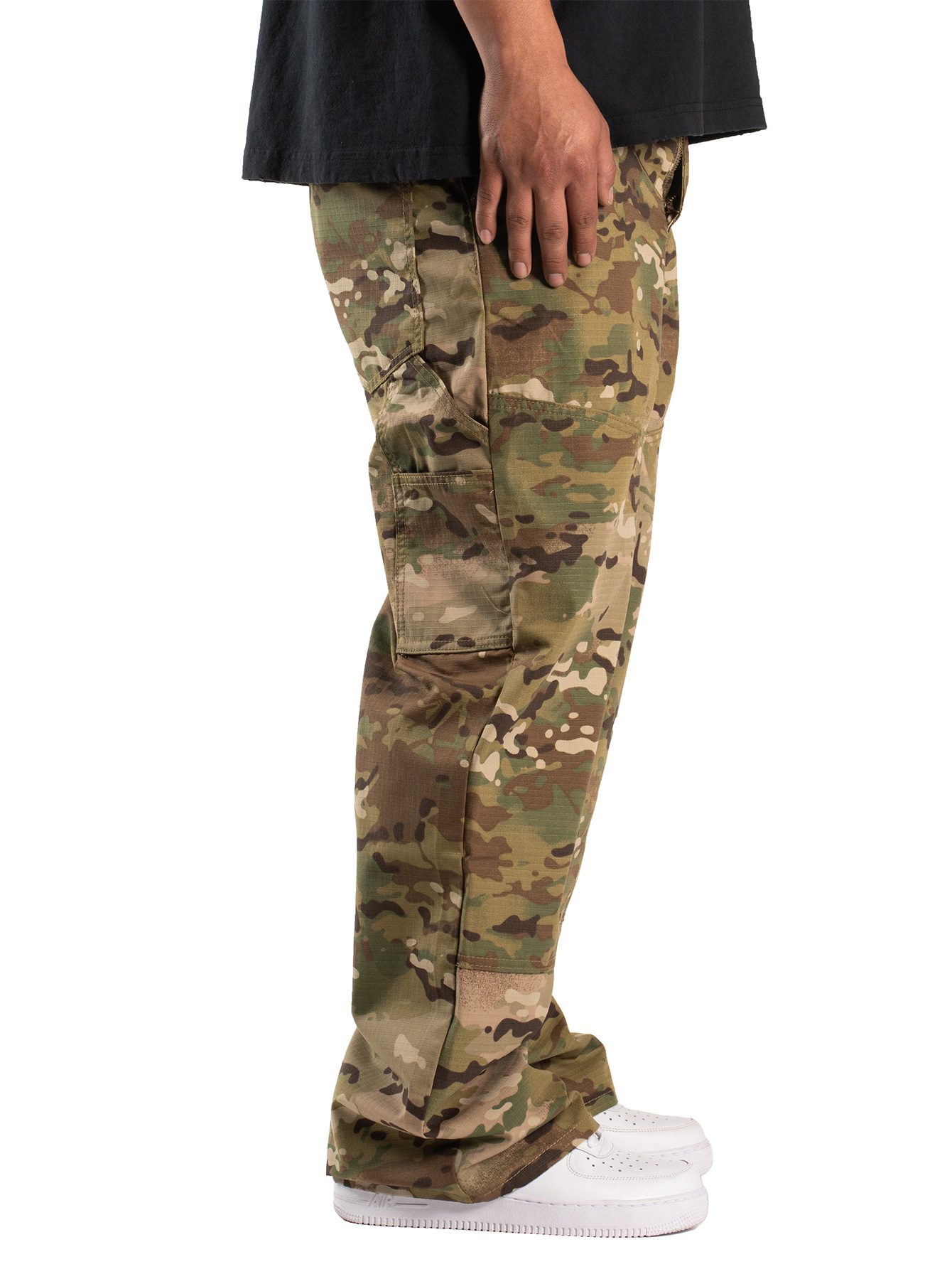 Herren Camouflage Cargohose Locker Geschnittene Arbeitshose_voghion.com