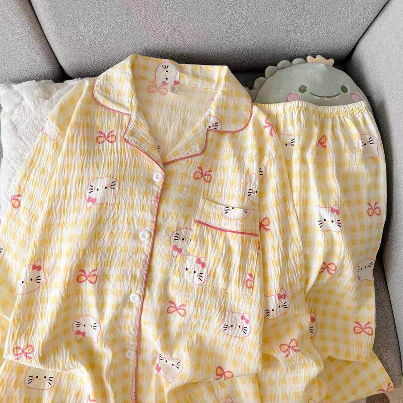 外国貿易クロスボーダー卸売クラウドコットン長袖ズボン 120 グラムパジャマ女性のための Xiaoxin 外で着用できるラペルカーディガンホーム服|undefined