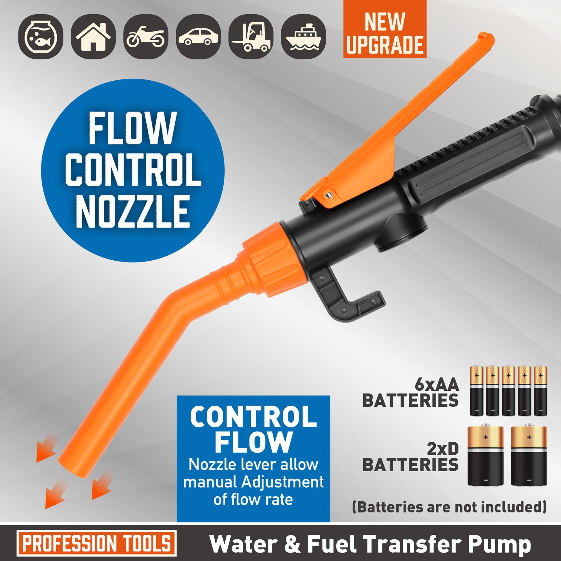 Detachable Electric Water Pump, Oil Suction Pipe, Portable Electric Oil Pump, Self-Driving Hose Oil Transfer Pump