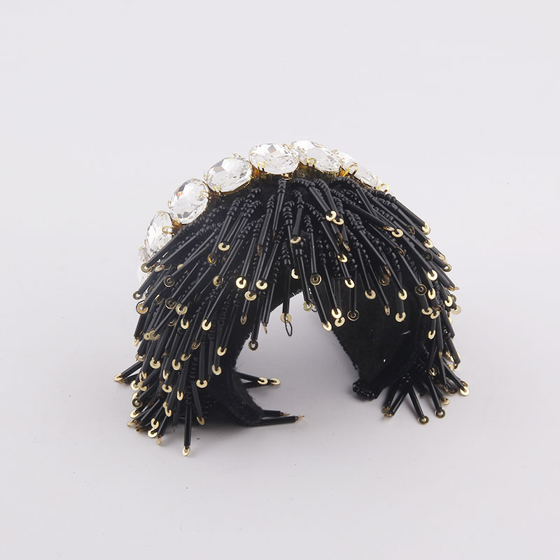 Baroque diamond-studded gemstone beads tassel bracelet
