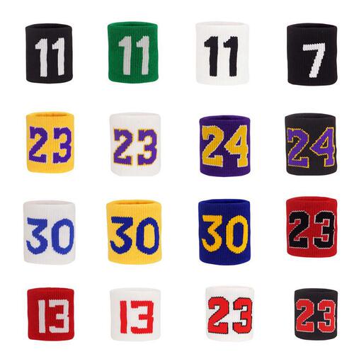 Basketball wristband absorbs sweat and wipes sweat. NBA star number towel wristband for men and women fitness badminton tennis guard