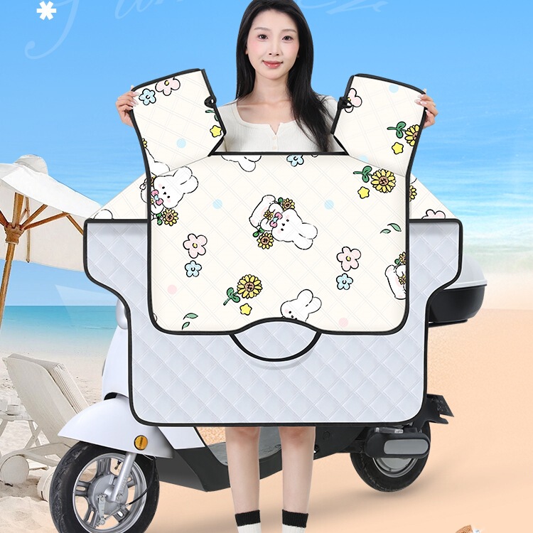 Electric Vehicle Windshield Cover, Summer Sun Protection Cover, Waterproof, Rainproof, Sunshade, Windproof, Thin Battery Motorcycle, Universal for All Seasons