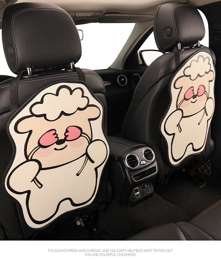 Tulip Biye Small Animal Design Car Seat Back Anti-Kick Pad, Car Seat Anti-Dirt Pad, Universal for All Seasons, Rear Seat