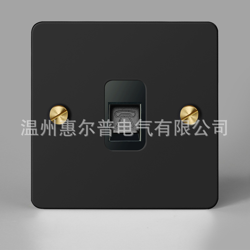 Mounted black retro switch key, light panel stainless steel