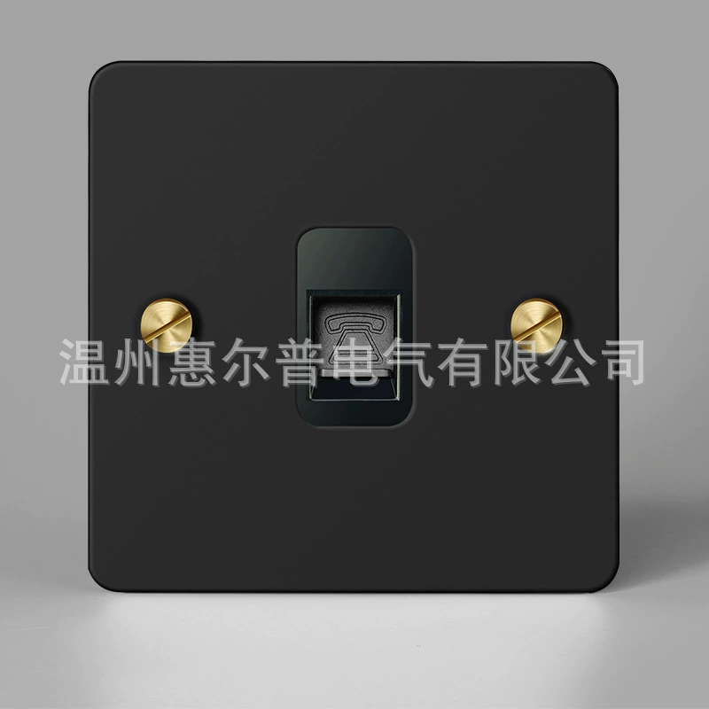 Mounted black retro switch key, light panel stainless steel