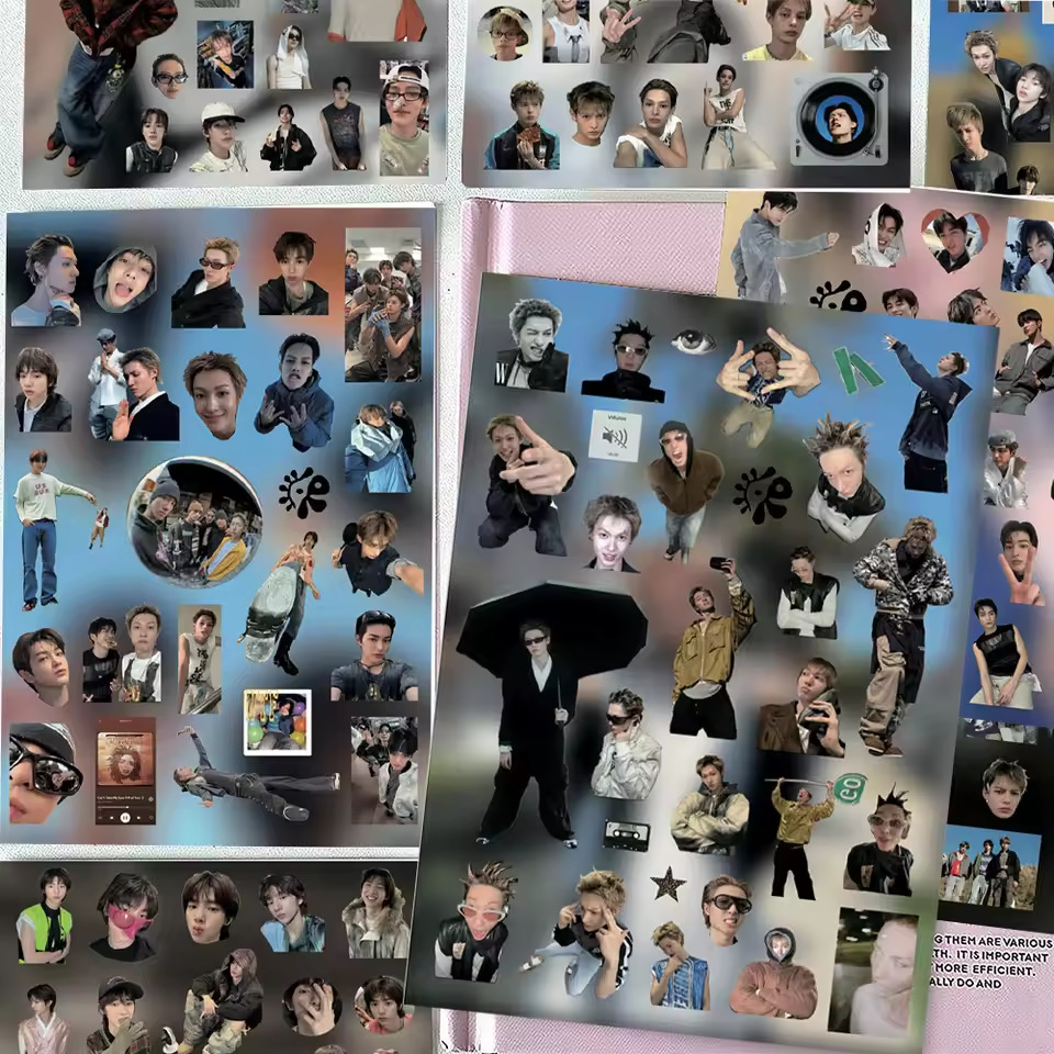 8 sheets of cortis die-cut stickers, featuring popular designs by Jin Zhuxun and Martin, for creative graffiti and DIY projects, waterproof stickers