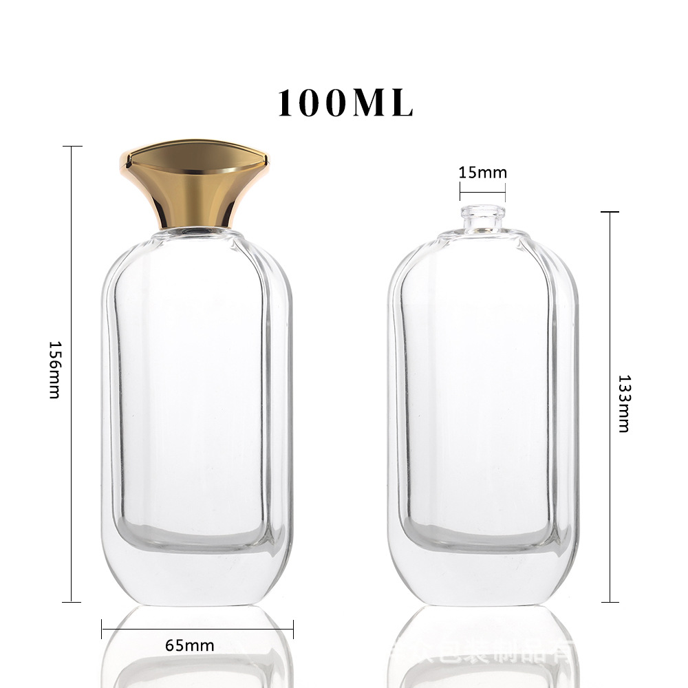 Venta al por mayor de perfumes de vidrio de bayoneta transparente y engrosada en botellas rectangulares de fragancias botellas de cosméticos de alta gama 100 ml image 5