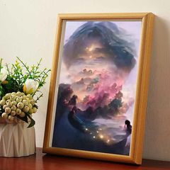 444Z批發青山坤水搞笑山水實木相框桌面擺台愛坤裝飾畫蔡徐坤肖像